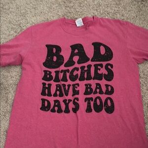 Pink Graphic Tee with Bold Text